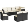 Image de vidaXL Ensemble de jardin canapé 8 pièces avec coussins noir poly rotin