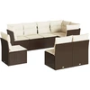 Image de vidaXL Ensemble de jardin canapé 8 pièces avec coussins Marron Poly rotin