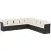 Image de vidaXL Ensemble de salon de jardin 9 pièces avec coussins noir poly rotin