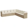 Image de vidaXL Ensemble de salon de jardin 9 pièces avec coussins beige Poly rotin