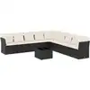 Image de vidaXL Ensemble de 10 canapés de jardin avec coussins noir poly rotin