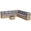 Image de vidaXL Ensemble de salon de jardin 10 pièces avec coussins Beige Poly Rattan