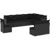 Image de vidaXL Ensemble de 10 canapés de jardin avec coussins noir poly rotin