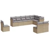 Image de vidaXL Ensemble de salon de jardin 10 pièces avec coussins Beige Poly Rattan