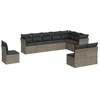 Image de vidaXL Ensemble de salon de jardin 10 pièces avec coussins Gris Poly Rattan