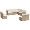 Image de vidaXL Ensemble de salon de jardin 11 pièces avec coussins Beige Poly Rattan