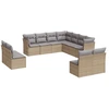 Image de vidaXL Ensemble de salon de jardin 11 pièces avec coussins Beige Poly Rattan