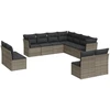 Image de vidaXL Ensemble de salon de jardin 11 pièces avec coussins Gris Poly rotin