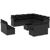 Image de vidaXL Ensemble de 12 canapés de jardin avec coussins noir poly rotin