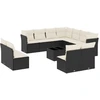 Image de vidaXL Ensemble de 12 canapés de jardin avec coussins noir poly rotin