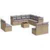 Image de vidaXL Ensemble de 12 canapés de jardin avec coussins Beige Poly Rattan