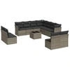 Image de vidaXL Ensemble de salon de jardin 12 pièces avec coussins Gris Poly rotin