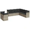 Image de vidaXL Ensemble de salon de jardin 9 pièces avec coussins gris clair Poly rotin