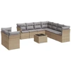 Image de vidaXL Ensemble de salon de jardin 10 pièces avec coussins Beige Poly Rattan