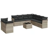 Image de vidaXL Ensemble de 10 canapés de jardin avec coussins gris clair Poly rotin