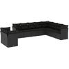 Image de vidaXL Ensemble de 10 canapés de jardin avec coussins noir poly rotin