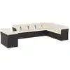 Image de vidaXL Ensemble de 10 canapés de jardin avec coussins noir poly rotin