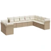 Image de vidaXL Ensemble de salon de jardin 10 pièces avec coussins Beige Poly Rattan