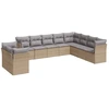 Image de vidaXL Ensemble de salon de jardin 10 pièces avec coussins Beige Poly Rattan