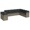 Image de vidaXL Ensemble de salon de jardin 10 pièces avec coussins Gris Poly Rattan
