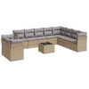 Image de vidaXL Ensemble de salon de jardin 11 pièces avec coussins Beige Poly Rattan