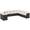 Image de vidaXL Ensemble de salon de jardin 11 pièces avec coussins noir poly rotin