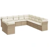 Image de vidaXL Ensemble de salon de jardin 11 pièces avec coussins Beige Poly Rattan