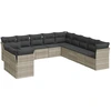Image de vidaXL Ensemble de salon de jardin 11 pièces avec coussins gris clair Poly rotin