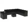 Image de vidaXL Ensemble de 12 canapés de jardin avec coussins noir poly rotin
