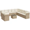 Image de vidaXL Ensemble de 12 canapés de jardin avec coussins Beige Poly Rattan