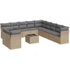 Image de vidaXL Ensemble de 12 canapés de jardin avec coussins Beige Poly Rattan