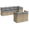 Image de vidaXL Ensemble de salon de jardin 7 pièces avec coussins Beige Poly Rattan