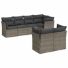 Image de vidaXL Ensemble de salon de jardin 7 pièces avec coussins Gris Poly rotin