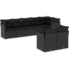 Image de vidaXL Ensemble de jardin canapé 8 pièces avec coussins noir poly rotin