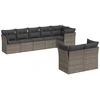 Image de vidaXL Ensemble de jardin canapé 8 pièces avec coussins Gris Poly rotin