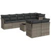 Image de vidaXL Ensemble de salon de jardin 9 pièces avec coussins Gris Poly rotin