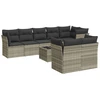 Image de vidaXL Ensemble de salon de jardin 9 pièces avec coussins gris clair Poly rotin