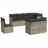 Image de vidaXL Ensemble de jardin canapé 8 pièces avec coussins gris clair Poly rotin