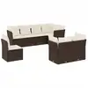 Image de vidaXL Ensemble de jardin canapé 8 pièces avec coussins Marron Poly rotin