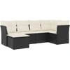 Image de vidaXL Ensemble de salon de jardin 6 pièces avec coussins noir poly rotin