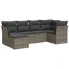 Image de vidaXL Ensemble de salon de jardin 6 pièces avec coussins Gris Poly rotin