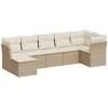 Image de vidaXL Ensemble de salon de jardin 7 pièces avec coussins Beige Poly Rattan