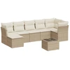 Image de vidaXL Ensemble de jardin canapé 8 pièces avec coussins Beige Poly Rattan