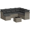 Image de vidaXL Ensemble de jardin canapé 8 pièces avec coussins Gris Poly rotin