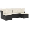 Image de vidaXL Ensemble de salon de jardin 6 pièces avec coussins noir poly rotin