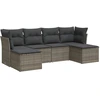 Image de vidaXL Ensemble de salon de jardin 6 pièces avec coussins Gris Poly rotin