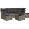 Image de vidaXL Ensemble de salon de jardin 7 pièces avec coussins Gris Poly rotin