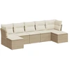 Image de vidaXL Ensemble de salon de jardin 7 pièces avec coussins Beige Poly Rattan