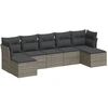 Image de vidaXL Ensemble de salon de jardin 7 pièces avec coussins Gris Poly rotin