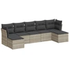 Image de vidaXL Ensemble de salon de jardin 7 pièces avec coussins gris clair Poly rotin